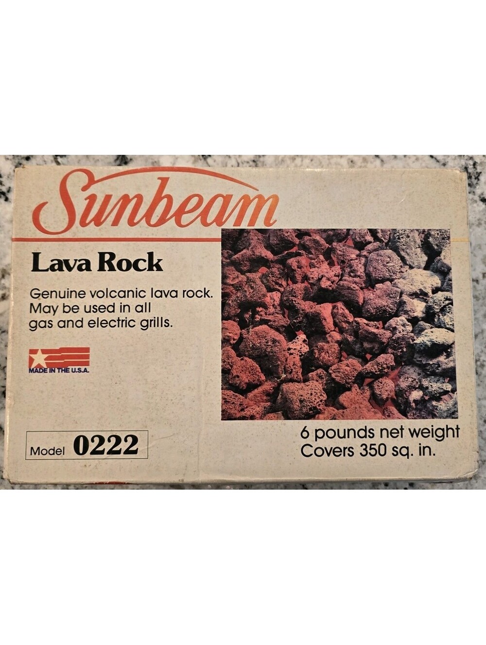 Vintage SUNBEAM LAVA ROCK Box UNOPENED Volcanic 6lbs Model 0222